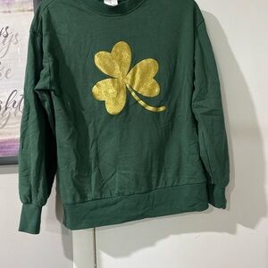 5/20 Green Sweatshirt with Gold Shamrock